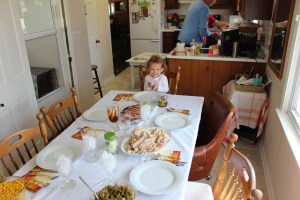 Paige was really ready for Thanksgiving dinner.