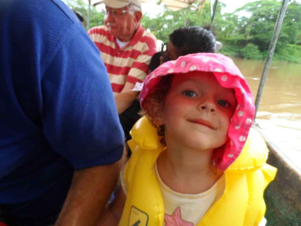 Paige riding down the river.