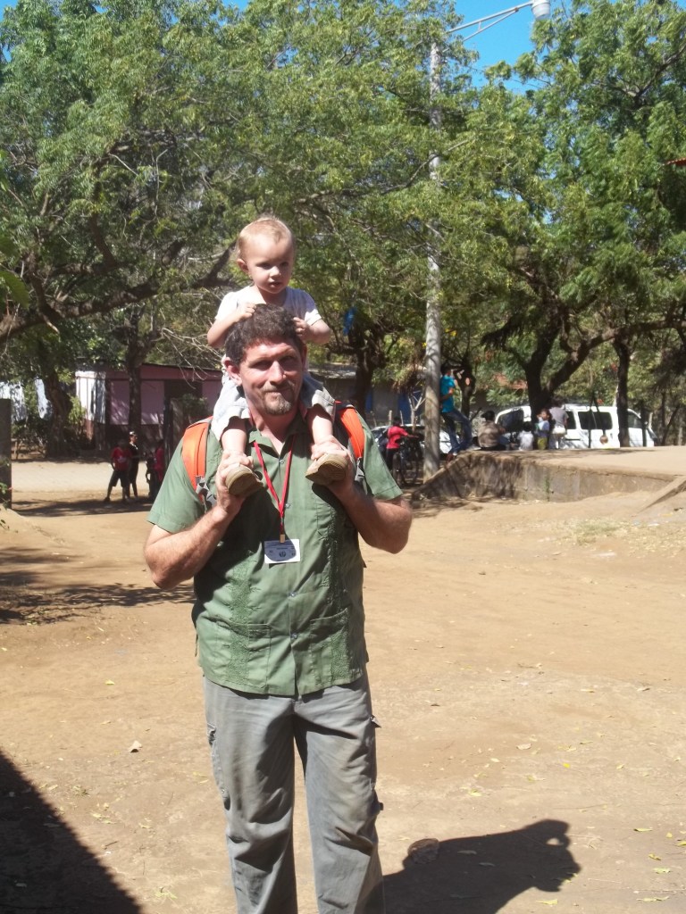 Olivia hanging out with Daddy. 